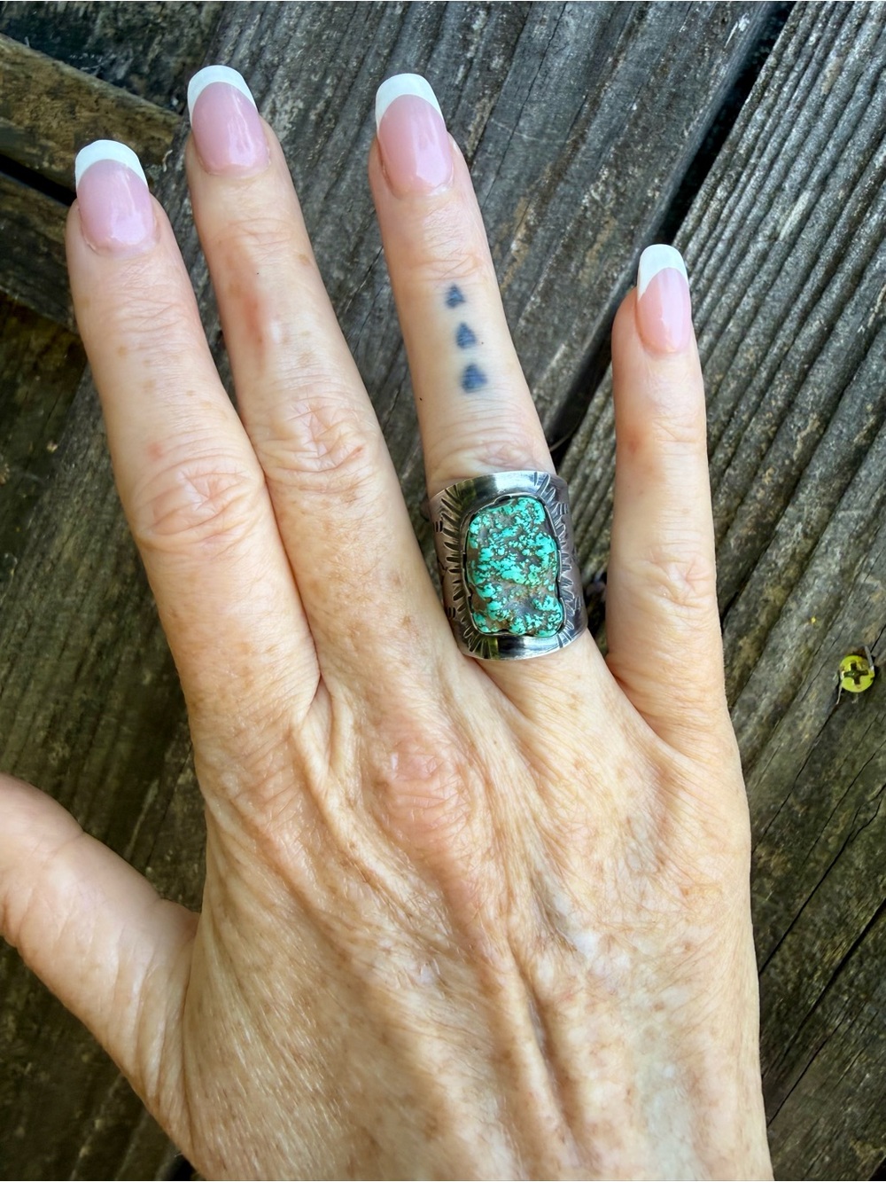 Alchemist Arby Nugget Turquoise Sterling Silver Ring Size 6.25/6.5